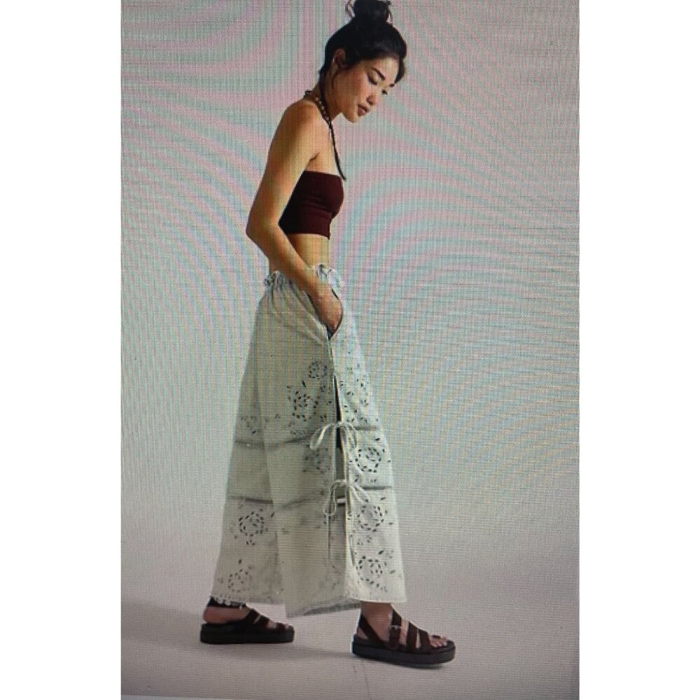 We The Free Daybreak Pull-On Lace Cropped Large Cotton Embroidered Boho Style